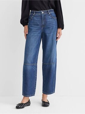 Loft Barrel High Rise Denim Blue Jeans Women’s Petite Size 26/2